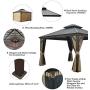 Kozyard Alexander Hardtop Aluminum Permanent Gazebo with a Mosquito Net and Privacy Sidewalls (Alexander 12x12)
