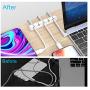 White Cable Clips, Cord Organizer Cable Management, Cable Organizers USB Cable Holder Wire Organizer Cord Clips, 2 Packs Cord Holder for Desk Car Home and Office (5, 3 Slots)