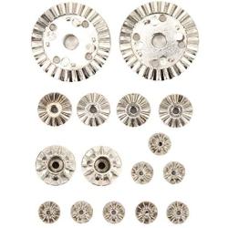 16pcs Metal Gear, Metal Spur Diff Differential Main Gear RC Gear Upgrade Parts Fit for Wltoys 144001 1/14 RC Car Accessory