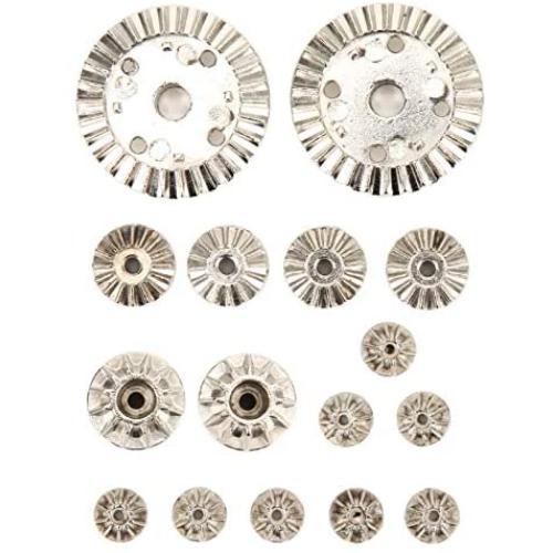 16pcs Metal Gear, Metal Spur Diff Differential Main Gear RC Gear Upgrade Parts Fit for Wltoys 144001 1/14 RC Car Accessory