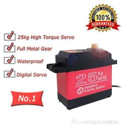 ANNIMOS 25KG Digital Servo Full Metal Gear High Torque Waterproof for RC Car Crawler Robot Control Angle 270°