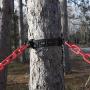 Houseables Red Plastic Chain, Temporary Safety Barrier, 124 Foot, 2'' Links, Light Weight, UV Protected, Accessory for Crowd Control, Queue Line, Decoration, Chains Link Fence, Barricade, Portable Rope