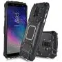 Compatible with Samsung Galaxy A6 2018, Feather Light Aluminum Metal Rugged Cover, Defender Case for Samsung Galaxy A6 SM-A600A 2018 [Value Bundle] (Black)