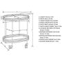 Glitzhome 30.71'' H Oval Gold Bar Cart with 4 Wheels 2-Tier Deluxe Tray Metal Mirrored Glass Top Rolling Serving Cart for Kitchen Living Room Hotel Wine/Tea Serving Cart