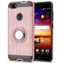 ZTE Blade X Z965 Case with HD Screen Protector,Ymhxcy 360 Degree Rotating Ring & Bracket Rubber Dual Layer Shock Bumper Resistant Back Cover for ZTE Blade X Z965-ZH Rose Gold