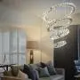 Dixun Crystal Chandeliers Modern LED 4 Rings Pendant Light Adjustable Stainless Steel Ceiling Light Fixture for Living Room Dining Room Bedroom (Cool White) Dixun Crystal Chandeliers Modern LED 4 Rings Pendant Light Adjustable Stainless Steel Ceiling Light Fixture for Living Room Dining Room Bedroom (Cool White)
