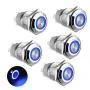 Linkstyle Latching Push Button Switch 5Pcs 12V 24V with Blue LED, Waterproof 4 Pin Metal ON/PFF SPDT Switch for 19mm 3/4'' Mounting Hole Linkstyle Latching Push Button Switch 5Pcs 12V 24V with Blue LED, Waterproof 4 Pin Metal ON/PFF SPDT Switch for 19mm 3/4'' Mounting Hole