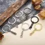 LANBEIDE 35Pcs 7 Colors Split Key Ring with Chain and Jump Rings, Keychain Ring Parts with 30mm Open Jump Ring and Connector for Crafting DIY Key Chain Accessories