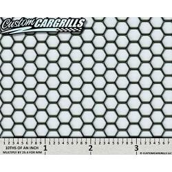 CCG 16''x48'' Perforated Hex Grill Mesh Sheet - Gloss Black