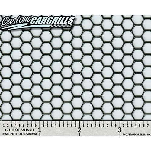 CCG 16''x48'' Perforated Hex Grill Mesh Sheet - Gloss Black