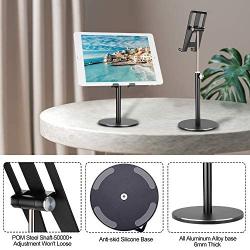 Cell Phone Stand for Desk,Shenboxun Aluminum Cell Phone Holder,Height Angle Adjustable Cell Phone Stand,Metal Base Phone Stand Compatible with All Smartphone,iPhone and Tablet (4-12'') - Black