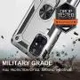 UNKNOK Galaxy A51 5G Case, [Not Fit A51 4G], [Military Grade ] 15ft Drop Tested Shockproof Protective, Metal Rotating Ring Kickstand Magnetic Support Cover for Samsung Galaxy A51 5G Phone (Silver)