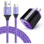 Type C Phone Charger, AndHot USB Wall Adapter Plug + 6ft C Charger Cable Compatible with LG K51 Stylo 6 5 4 G8 G7 V50 V40 ThinQ Q7 V30 V20 G6 G5, Samsung Galaxy A01 A11 A21 A51 A50 A71 A10E A20 S20 FE