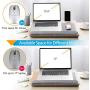 LORYERGO Laptop Lap Desk - Lap Desk Fits Up to 15.6'' Laptops, Lap Desk for Bed w/Wrist Rest & Mouse Pad, Laptop Desk w/Slot for Phone & Tablet, Writing Desk & Drawing (Wood Grain)
