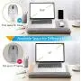 LORYERGO Laptop Lap Desk - Lap Desk Fits Up to 15.6'' Laptops, Lap Desk for Bed w/Wrist Rest & Mouse Pad, Laptop Desk w/Slot for Phone & Tablet, Writing Desk & Drawing (Wood Grain)