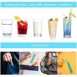 Fomuson 2 Pack Reusable Straws Metal Straw - Portable Stainless Steel Straw Telescopic Straw with Case, and are Suitable for Coffee, Juice, Smoothie, Milkshake
