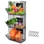 X-cosrack Metal Wire Basket Wall Mount, 3 Tier Wall Storage Basket Organizer with Hanging Hooks Chalkboards, Rustic Kitchen Fruit Produce Bin Rack Bathroom Tower Baskets (Black) X-cosrack Metal Wire Basket Wall Mount, 3 Tier Wall Storage Basket Organizer with Hanging Hooks Chalkboards, Rustic Kitchen Fruit Produce Bin Rack Bathroom Tower Baskets (Black)