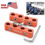 3Pcs Orange Aluminum Engine Spark Plug Wire Separator Divider Organizer Clamp Kit