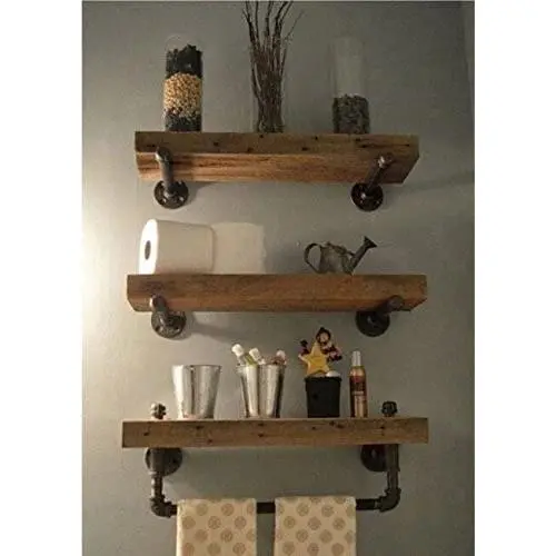 Industrial Pipe Shelving Shelves Bookcase Rustic Wood Metal Wall Mounted Towel Bar Hanging Storage Racks Floating Wood Shelves Industrial Pipe Shelving Shelves Bookcase Rustic Wood Metal Wall Mounted Towel Bar Hanging Storage Racks Floating Wood Shelves
