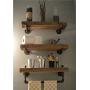 Industrial Pipe Shelving Shelves Bookcase Rustic Wood Metal Wall Mounted Towel Bar Hanging Storage Racks Floating Wood Shelves