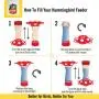 More Birds Twist Hummingbird Feeder, Glass Bottle, 5 Feeding Ports, 11-Ounce Nectar Capacity