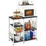 Mr IRONSTONE Kitchen Bakers Rack Utility Storage Shelf 35.5'' Microwave Stand 3-Tier+4-Tier Shelf for Spice Rack Organizer Workstation(Dark Brown) Mr IRONSTONE Kitchen Bakers Rack Utility Storage Shelf 35.5'' Microwave Stand 3-Tier+4-Tier Shelf for Spice Rack Organizer Workstation(Dark Brown)
