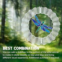 【US Stock】Wind Spinner, Pacoco 3D Metal Outdoor Garden Decor Wind Spinner - Wind Spinner Yard Art, Kinetic Spinner - Colorful Ornament Spinner Wind Chimes for Yard and Garden Home Decor