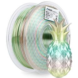 AMOLEN PLA 3D Printer Filament, 1.75mm, Silk Multicolor Rainbow 1 kg Spool