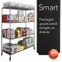 Resilia Shelf Liner Set for Wire Shelving Units – 5 Pack, 14 Inches x 36 Inches, Black Diamond Pattern, Anti-Slip, Heavy Duty, Made in The USA