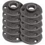 Brooklyn Pipe 10 Pack 1/2 Inch Floor Flange Cast Iron Pipe Floor Threaded Pipe Fitting Industrial Steampunk Vintage Retro Decor Furniture DIY Wall Industrial