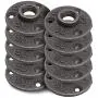 Brooklyn Pipe 10 Pack 1/2 Inch Floor Flange Cast Iron Pipe Floor Threaded Pipe Fitting Industrial Steampunk Vintage Retro Decor Furniture DIY Wall Industrial