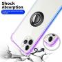 ANSIWEE Designed for iPhone 12 Pro 6.1 Inch Case, Metal Ring Stand Work with Magnetic Car Phone Mount Case Drop Protection Colorful Bumper and Clear Hard Back Cases for iPhone 12 5G (Purple Blue)
