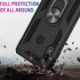 Compatible for Alcatel 3V 2019/5032W Case with HD Screen Protector Military Grade Drop Impact 360 Metal Rotating Ring Kickstand Holder Case for Alcatel 3V 2019/5032W (Black)