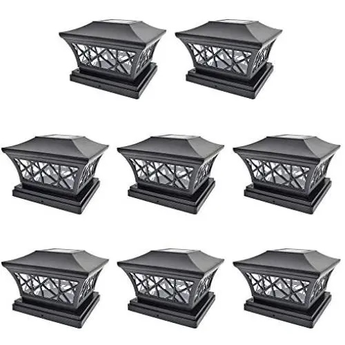 iGlow 8 Pack Black 6 x 6 Solar Post Light SMD LED Deck Cap Square Fence Outdoor Garden Landscape PVC Vinyl Wood iGlow 8 Pack Black 6 x 6 Solar Post Light SMD LED Deck Cap Square Fence Outdoor Garden Landscape PVC Vinyl Wood