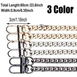 DaNaRaa 3 Pieces Handbag Chain Straps Bag Strap Replacement Metal Purse Clutches Handles in 23.6 Inches Length for Purse Handbags DIY Crafts, 60cm