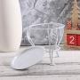OUNONA Indoor Outdoor Metal Mini Flower Plants Pot Stand Rack Shelf for Balcony Desk 5.3 x 5.3 x 5.1 inches (White)