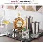 14-Piece Cocktail Shaker Set - Bar Tools - Stainless Steel Cocktail Shaker Set Bartender Kit, With All Bar Accessories, Cocktail Strainer, Double Jigger, Bar Spoon, Bottle Opener, Pour Spouts.