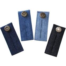 ZEFFFKA Denim Waist Extender Button for Jeans and Skirt Comfy Metal Buttons 4 pcs Assorted Colors