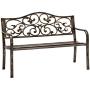 Best Choice Products 50in Classic Steel Garden Bench Chair Furniture for Outdoor, Patio, Yard, Lawn w/Floral Scroll Design - Bronze