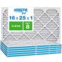 Aerostar Clean House 16x25x1 MERV 8 Pleated Air Filter, Made in the USA, 6-Pack,White