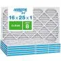 Aerostar Clean House 16x25x1 MERV 8 Pleated Air Filter, Made in the USA, 6-Pack,White