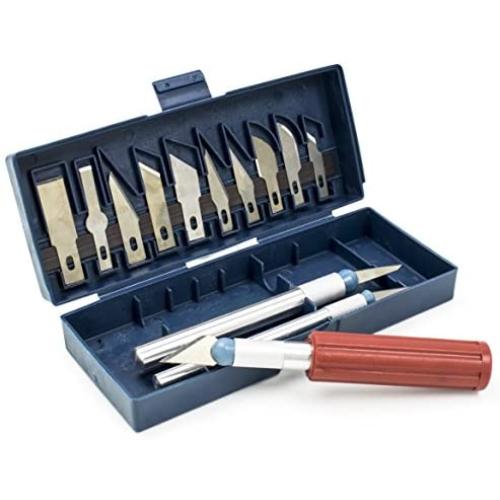 Bastex 16 Piece Hobby Craft Knife Set. Great Beginner set - Includes 3 Different Handles and 13 Blades. Great for scrapbooking, sculptures and Other Arts and Crafts