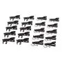 Durable Metal Mini Microphone Mic Clips MIC Parts 10mm&12mm Ring Black Pack of 20