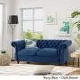Christopher Knight Home Karen Traditional Chesterfield Loveseat Sofa, Navy Blue and Dark Brown, 61.75 x 33.75 x 27.75,306027 Christopher Knight Home Karen Traditional Chesterfield Loveseat Sofa, Navy Blue and Dark Brown, 61.75 x 33.75 x 27.75,306027