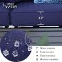 PHI VILLA 4 Piece Patio Sets, Outdoor Metal Furniture Patio Conversation Set Clearance with Padded Deep Seating Sofa, 1 Loveseat, 2 Armrest Sofa Chairs, 1 Coffee Table & 4 Free Pillow, Navy Blue