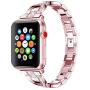 AiiKo Compatible with Apple Watch 38mm 40mm Bands Women,X Link Stainless Steel Metal Bracelet with Bling Rhinestone Jewelry Replacement for Apple Watch Series 4/3/2/1,Rose Pink