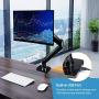 Monitor Mount Stand, Long Single Monitor Desk Mount for 22 to 35 Inch Computer Screens Height Adjustable with Clamp, Grommet Mounting Base, Holds 6.6 to 26.4 lbs