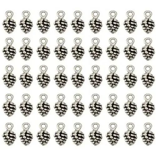 Mystart 100 Pieces Mini Pine Cone Charms Pendants Jewelry Making Findings DIY Accessories (Antique Silver) Mystart 100 Pieces Mini Pine Cone Charms Pendants Jewelry Making Findings DIY Accessories (Antique Silver)