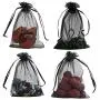 HRX Package 100pcs Black Organza Gift Bags 4 x 6 inches Wedding Christmas Favors Jewelry Pouches