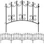 Amagabeli Rustproof Garden Fencing 24inx10ft Decorative Metal Fence Outdoor Folding Landscape Wire Patio Fences Flower Bed Animal Dogs Barrier Border Edge Section Black Decor Picket Panels Fences FC01